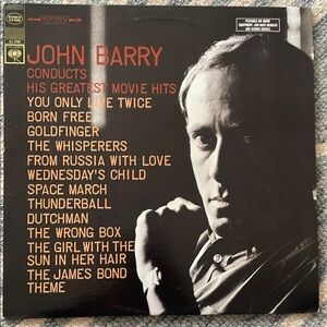 3/$50 John Barry conducts his Greatest Movie Hits Vintage Vinyl Record